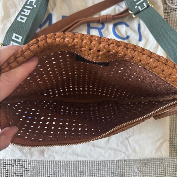 Clare V Tan Rattan Grande Fanny. Green Ciao strap NOT included. - Picture 5 of 5